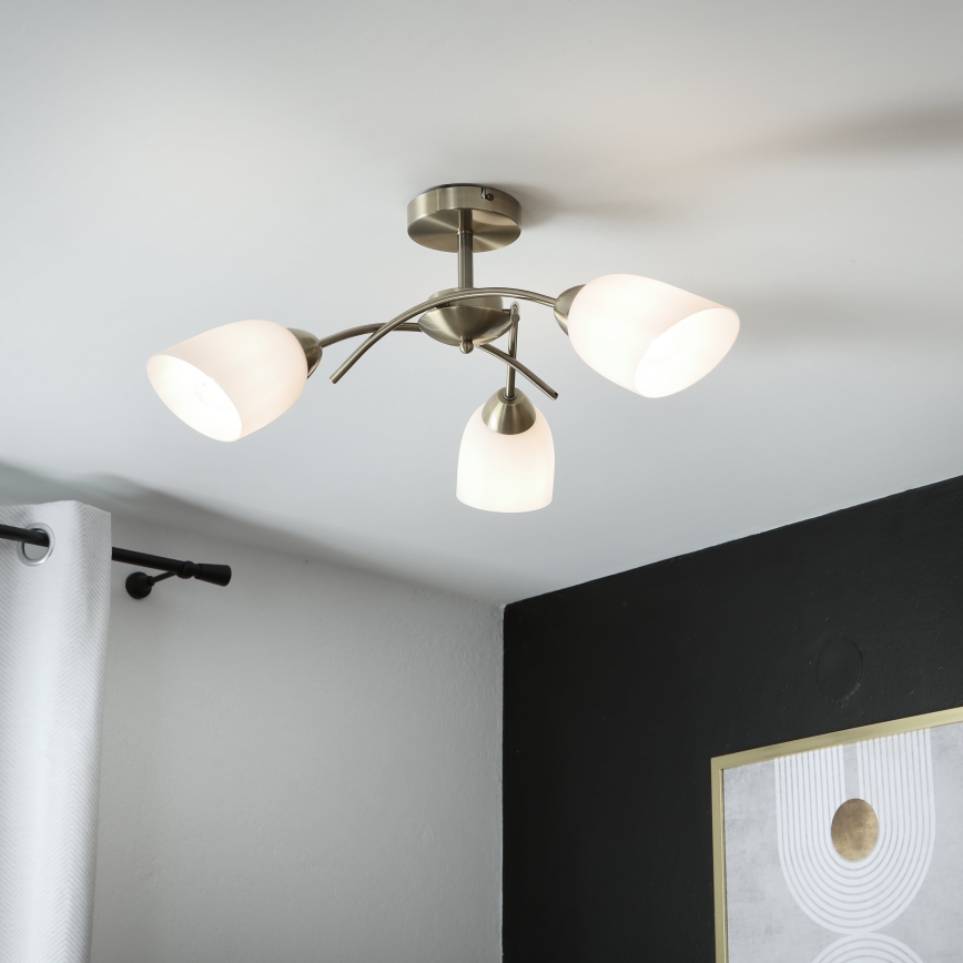 Nadgradni lestenec DONNA 3xE27/60W/230V patina