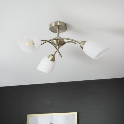 Nadgradni lestenec DONNA 3xE27/60W/230V patina