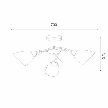 Nadgradni lestenec DONNA 3xE27/60W/230V patina