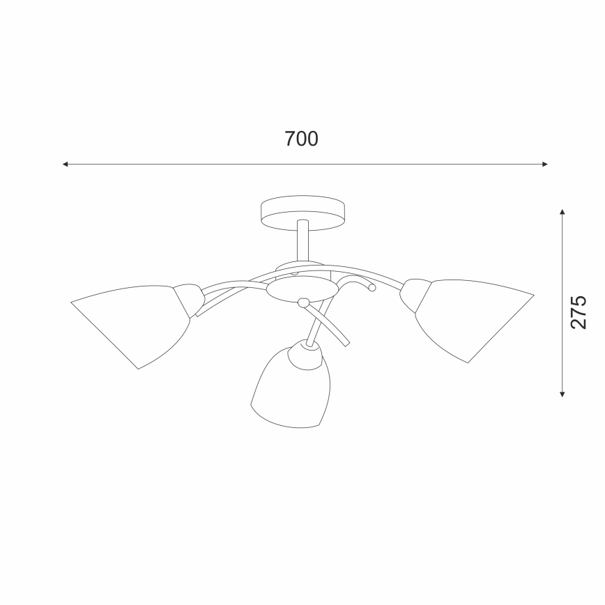 Nadgradni lestenec DONNA 3xE27/60W/230V patina