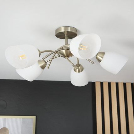 Nadgradni lestenec DONNA 5xE27/60W/230V patina