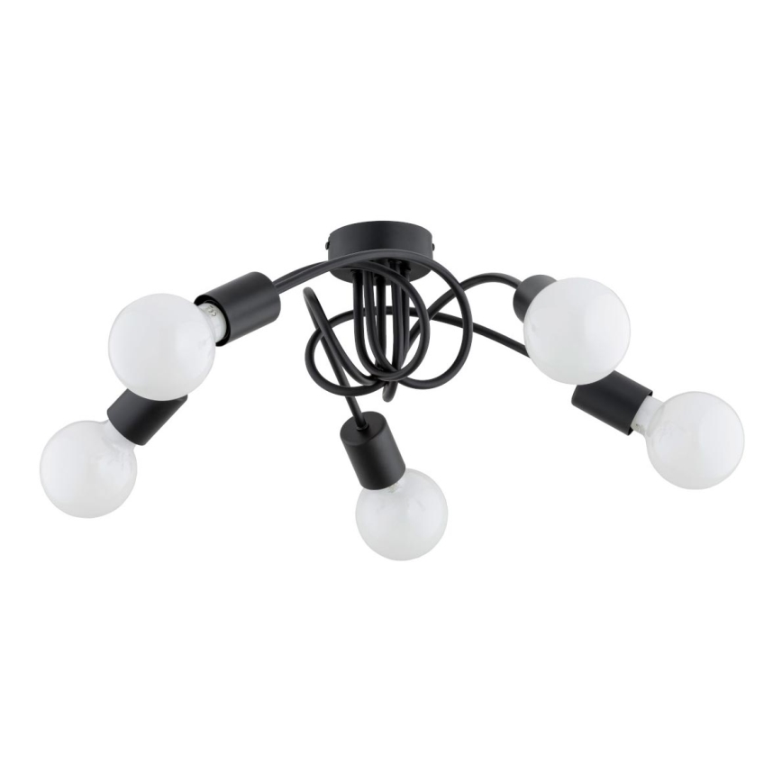 Nadgradni lestenec FARTA 5xE27/60W/230V črna