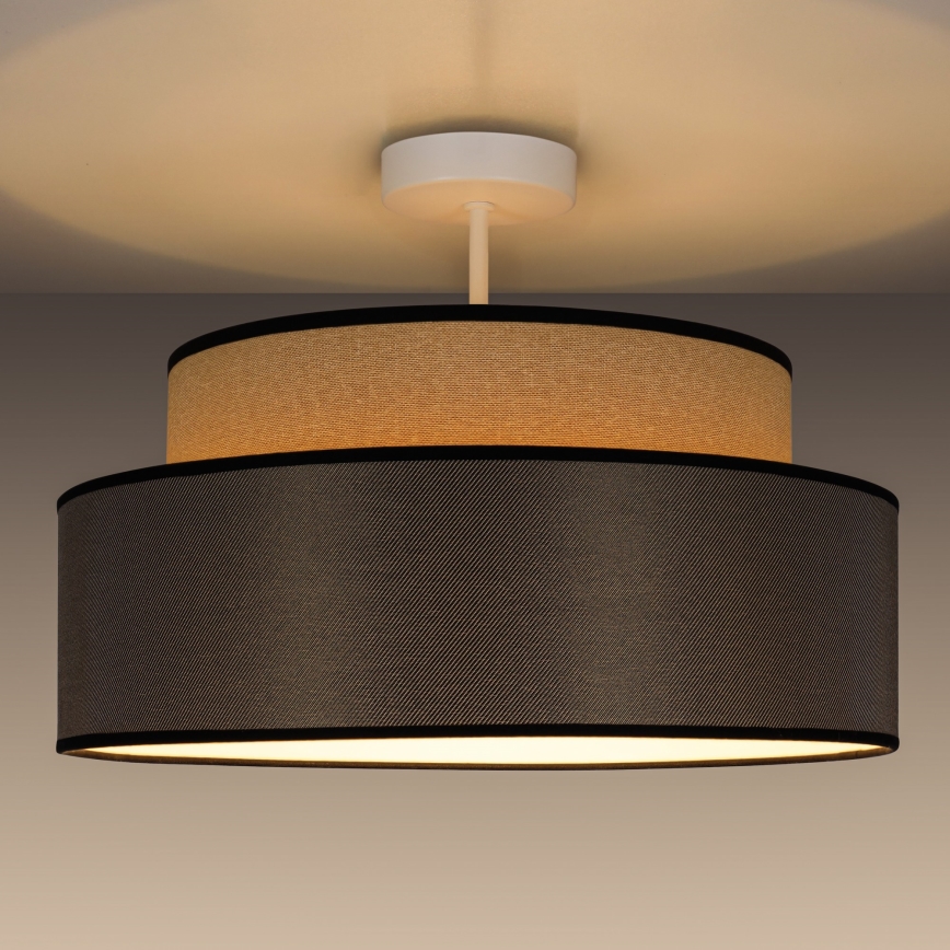 Nadgradni lestenec GRACE 1xE27/60W/230V bež/rjava