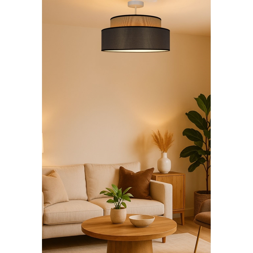 Nadgradni lestenec GRACE 1xE27/60W/230V bež/rjava