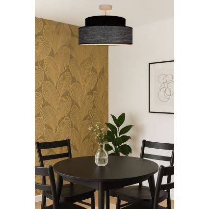Nadgradni lestenec GRACE 1xE27/60W/230V črna/siva