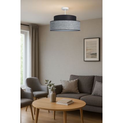 Nadgradni lestenec GRACE 1xE27/60W/230V črna/siva