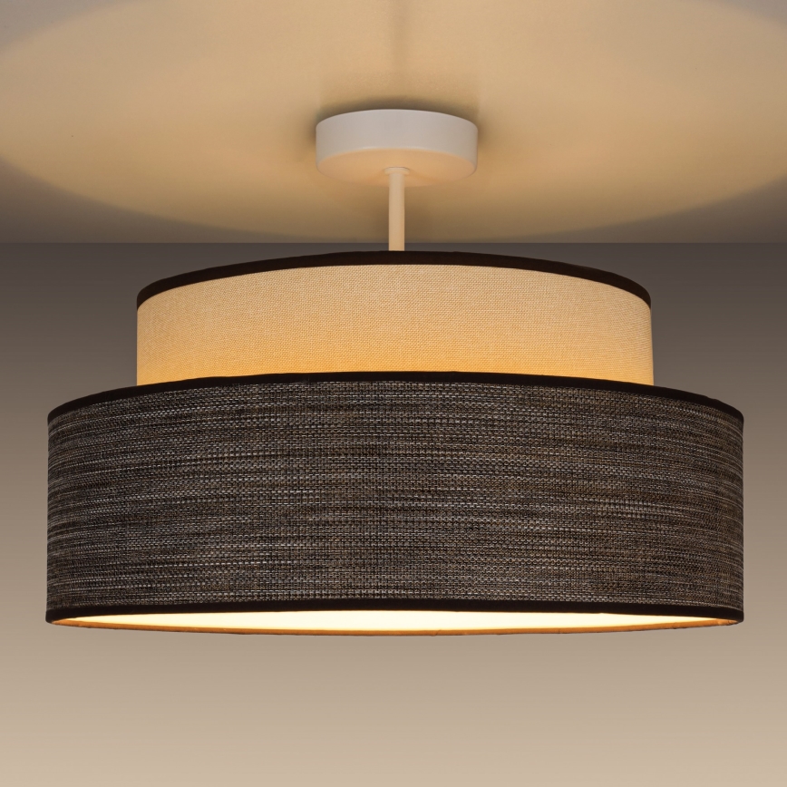 Nadgradni lestenec GRACE 1xE27/60W/230V krem barva/rjava