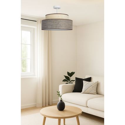 Nadgradni lestenec GRACE 1xE27/60W/230V krem barva/rjava