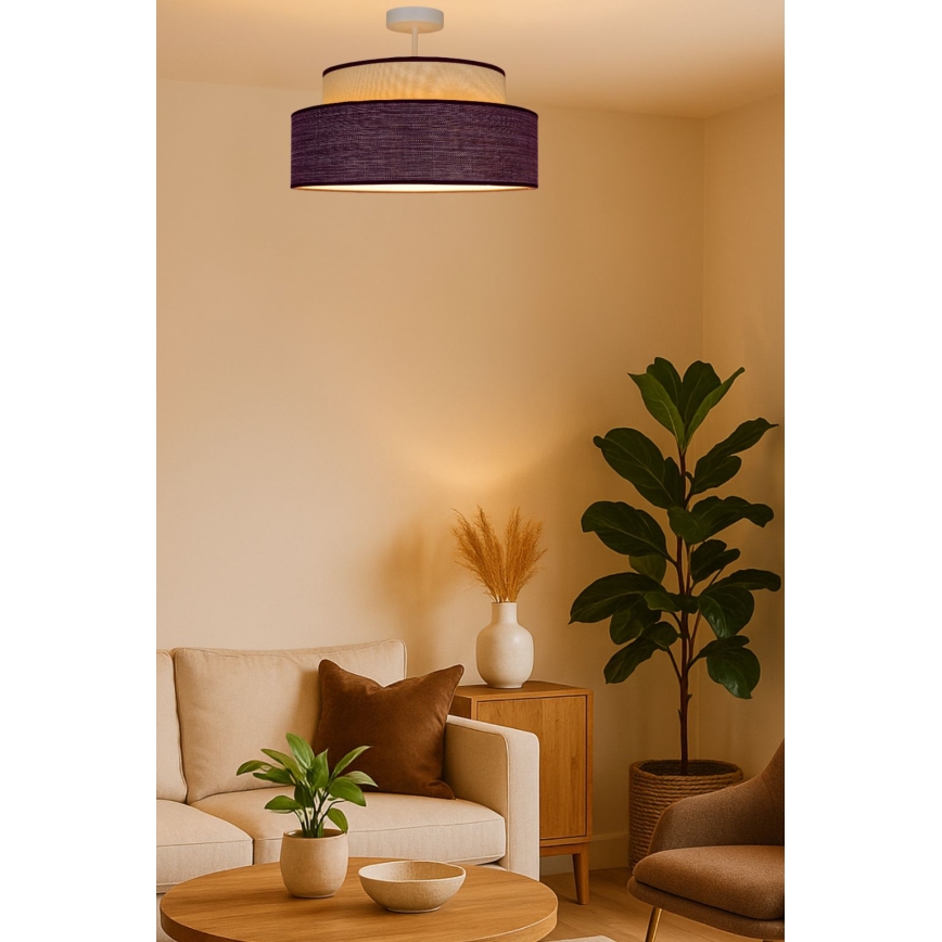 Nadgradni lestenec GRACE 1xE27/60W/230V krem barva/rjava