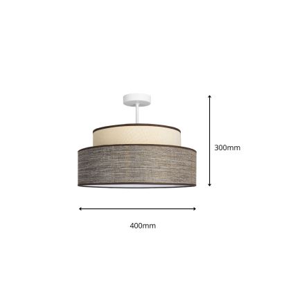 Nadgradni lestenec GRACE 1xE27/60W/230V krem barva/rjava