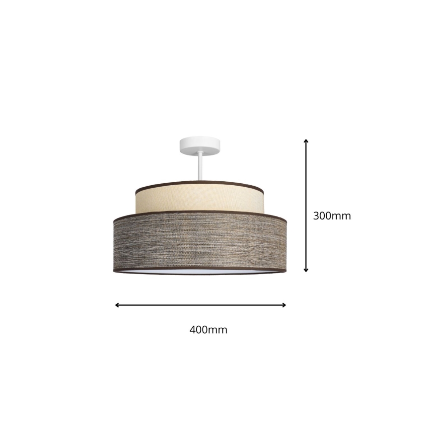 Nadgradni lestenec GRACE 1xE27/60W/230V krem barva/rjava