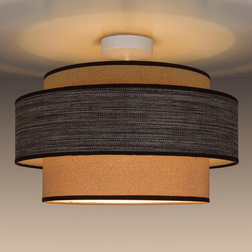 Nadgradni lestenec GRACE 1xE27/60W/230V krem barva/rjava