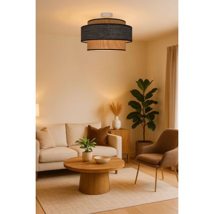 Nadgradni lestenec GRACE 1xE27/60W/230V krem barva/rjava