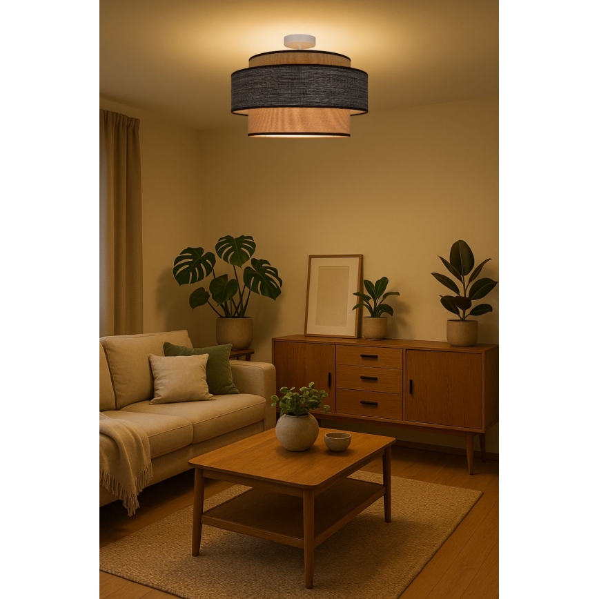 Nadgradni lestenec GRACE 1xE27/60W/230V krem barva/rjava