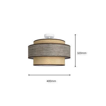 Nadgradni lestenec GRACE 1xE27/60W/230V krem barva/rjava