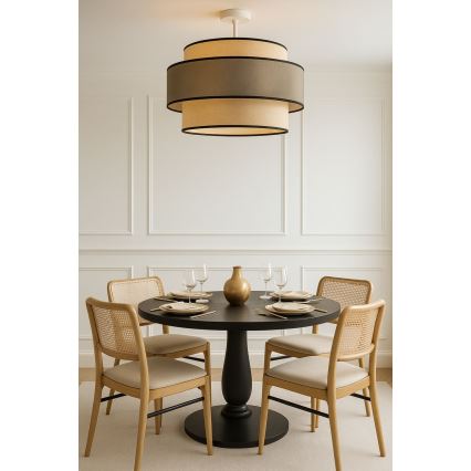 Nadgradni lestenec GRACE 1xE27/60W/230V krem barva/siva