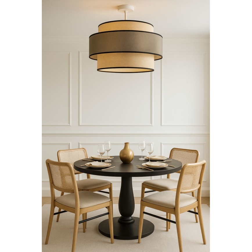 Nadgradni lestenec GRACE 1xE27/60W/230V krem barva/siva