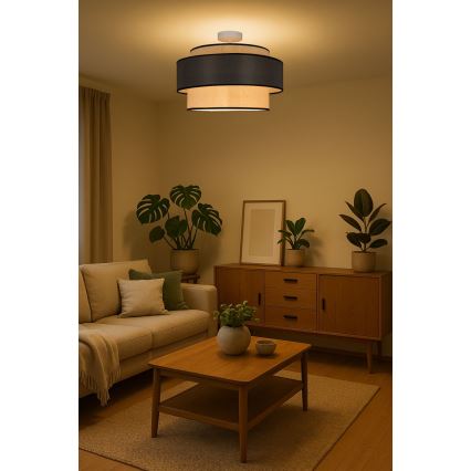 Nadgradni lestenec GRACE 1xE27/60W/230V krem barva/siva