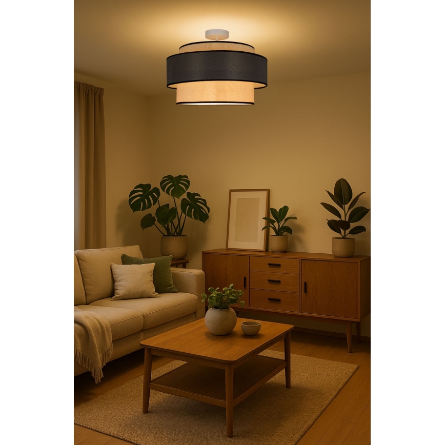 Nadgradni lestenec GRACE 1xE27/60W/230V krem barva/siva