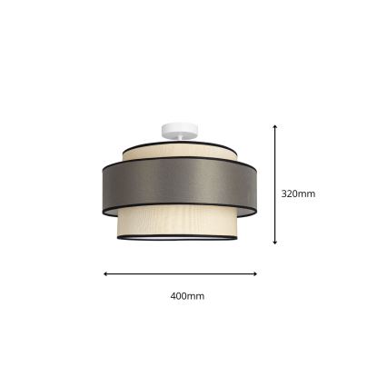 Nadgradni lestenec GRACE 1xE27/60W/230V krem barva/siva
