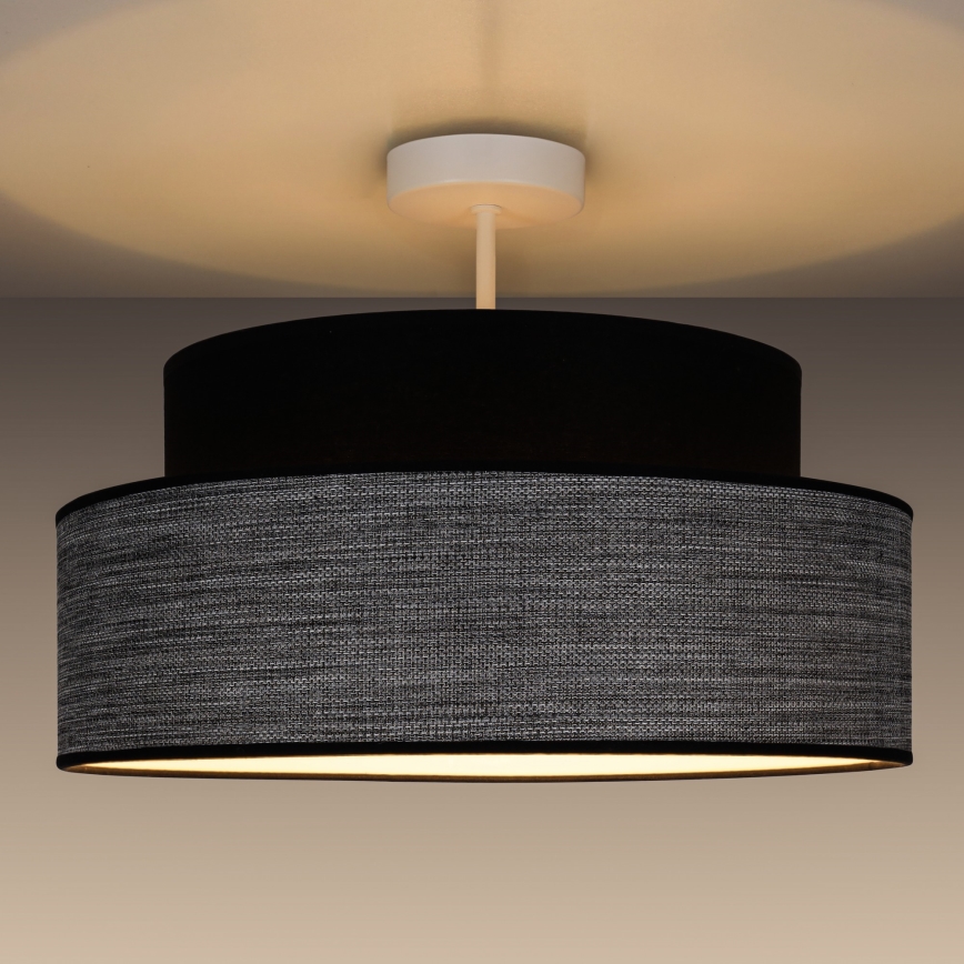 Nadgradni lestenec GRACE 1xE27/60W/230V pr. 40 cm črna/siva