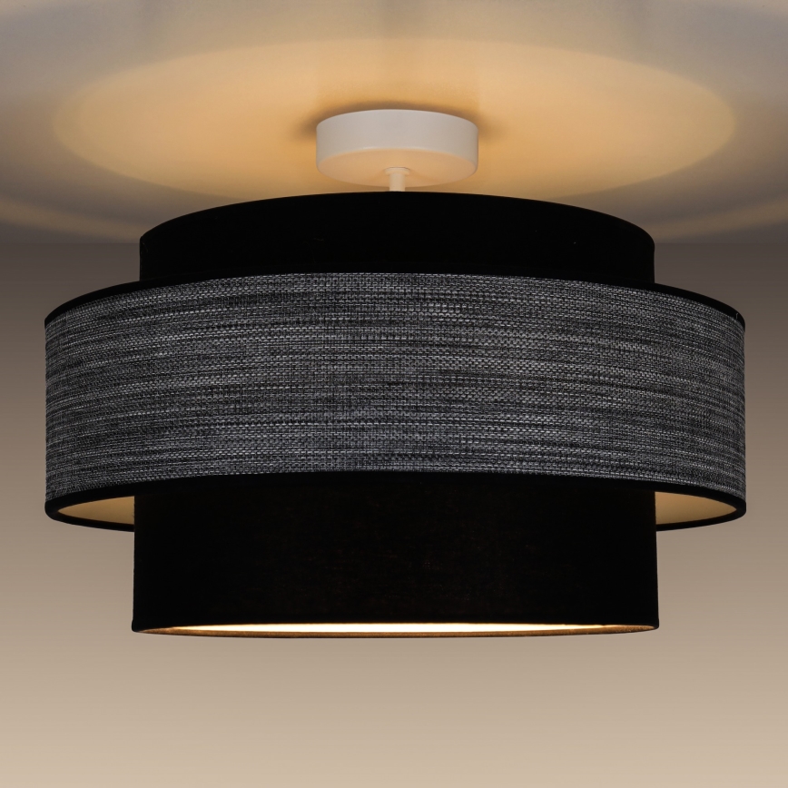 Nadgradni lestenec GRACE 1xE27/60W/230V pr. 40 cm črna/siva