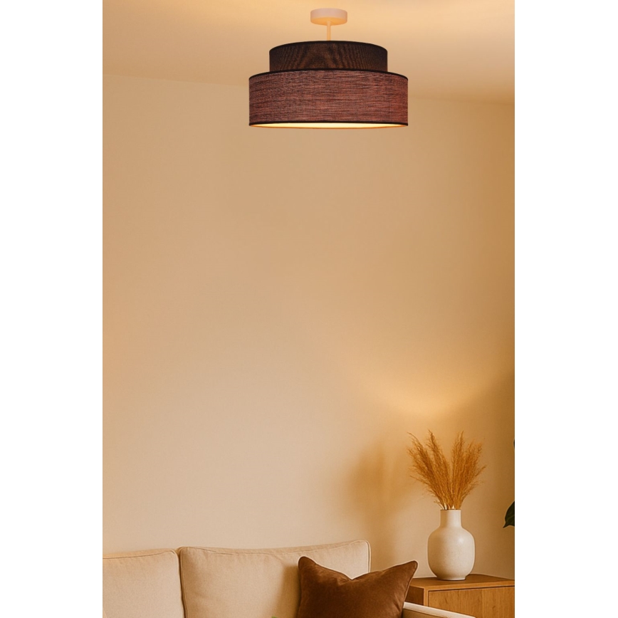 Nadgradni lestenec GRACE 1xE27/60W/230V pr. 40 cm rjava/bež