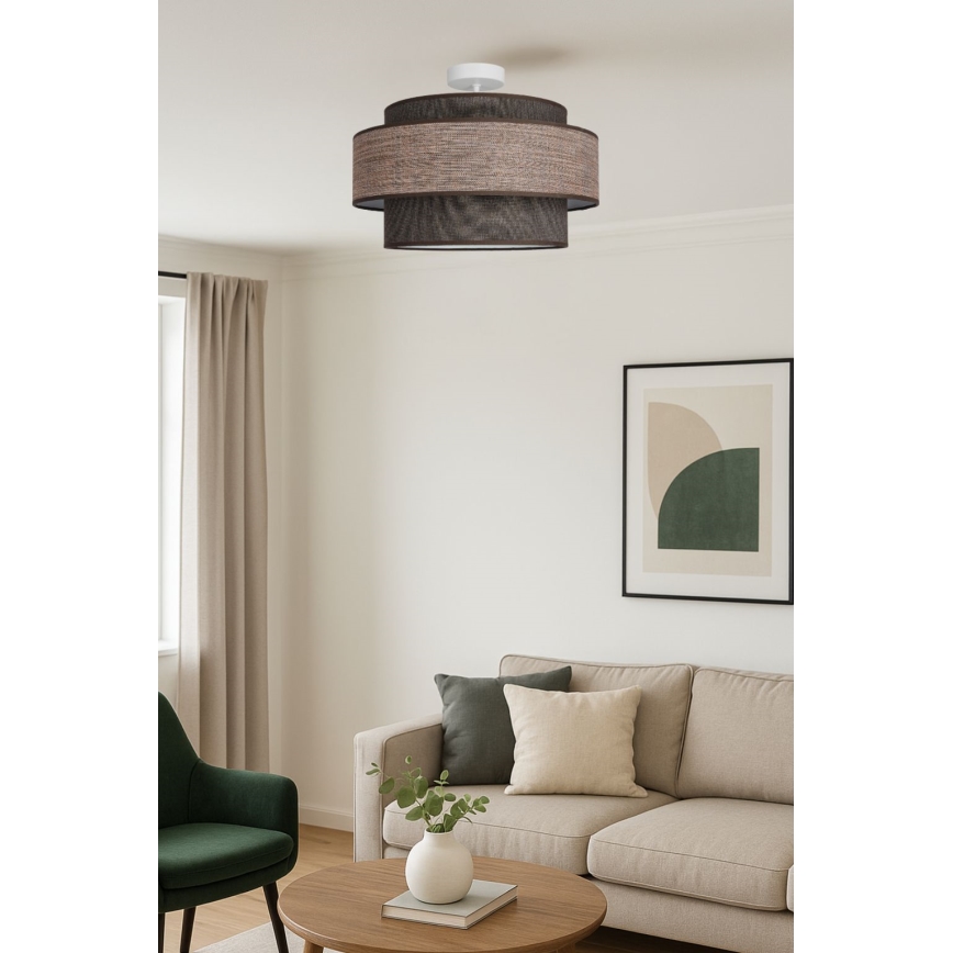 Nadgradni lestenec GRACE 1xE27/60W/230V rjava/bež