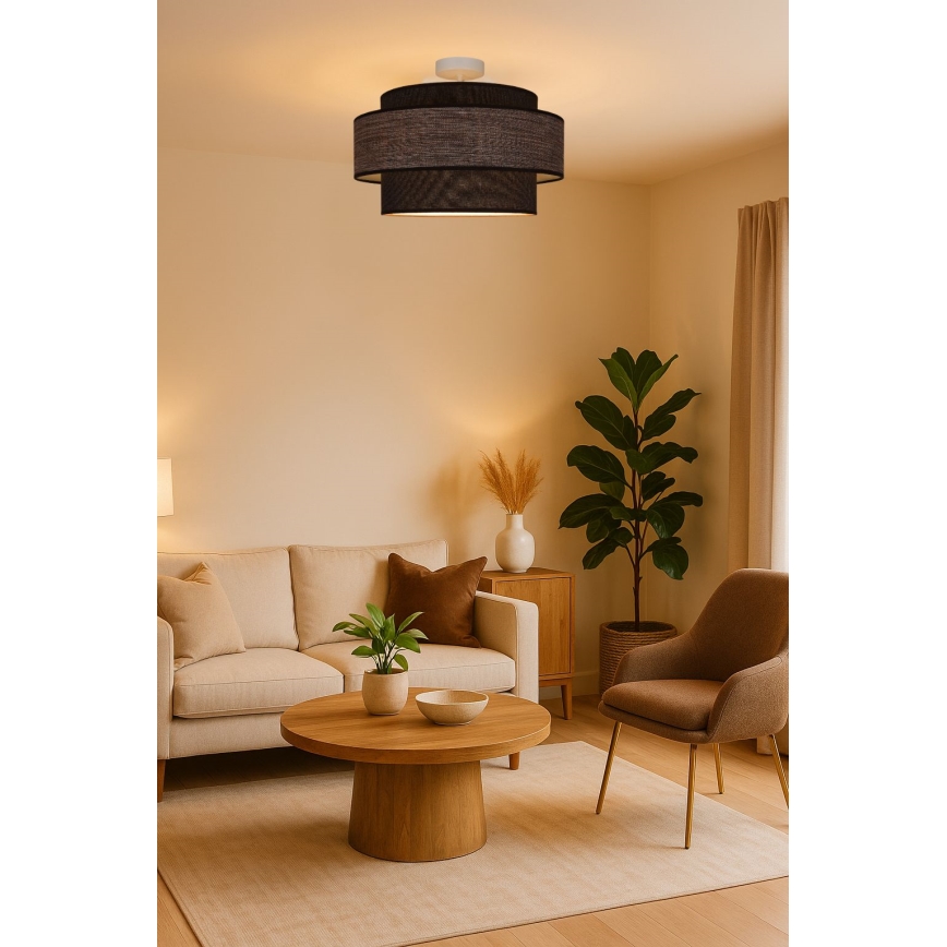 Nadgradni lestenec GRACE 1xE27/60W/230V rjava/bež
