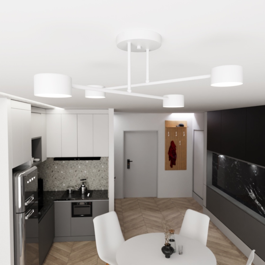 Nadgradni lestenec HALO 4xGX53/10W/230V bela
