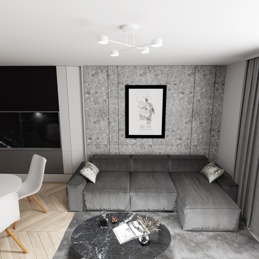 Nadgradni lestenec HALO 4xGX53/10W/230V bela