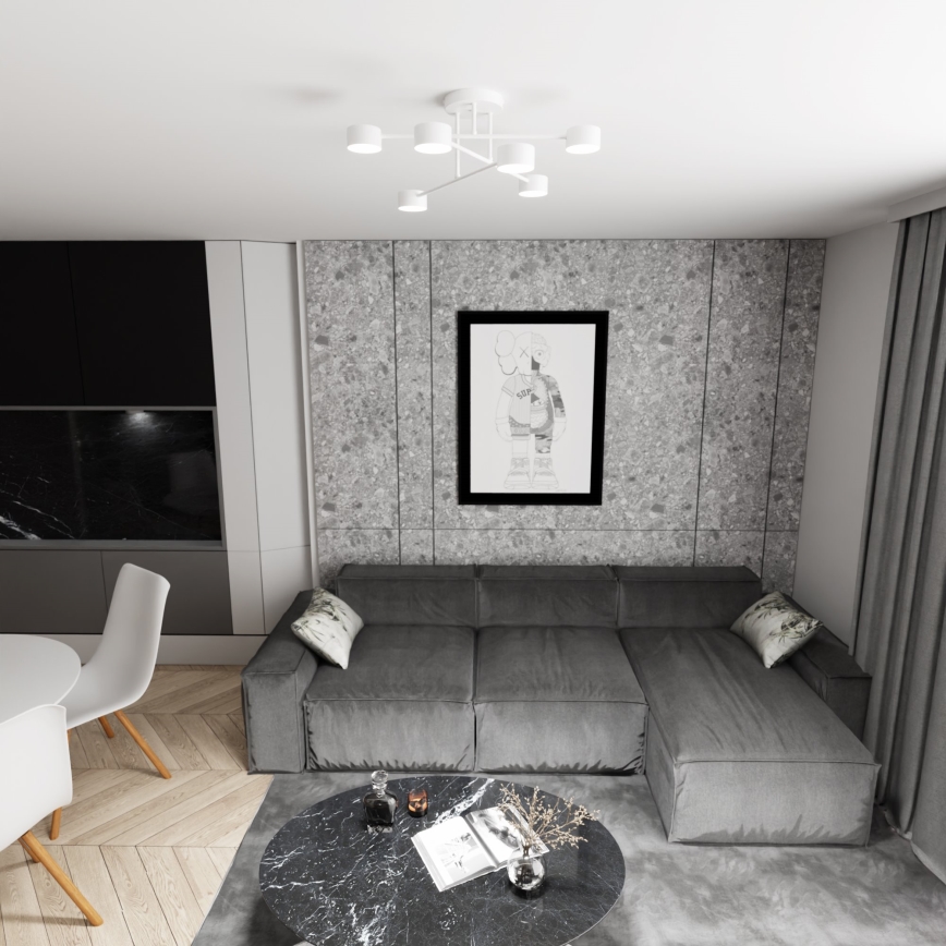 Nadgradni lestenec HALO 6xGX53/8W/230V bela