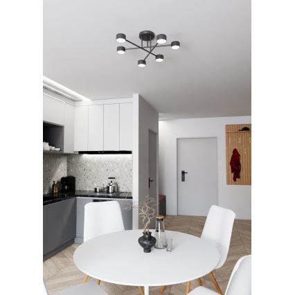 Nadgradni lestenec HALO 6xGX53/8W/230V črna