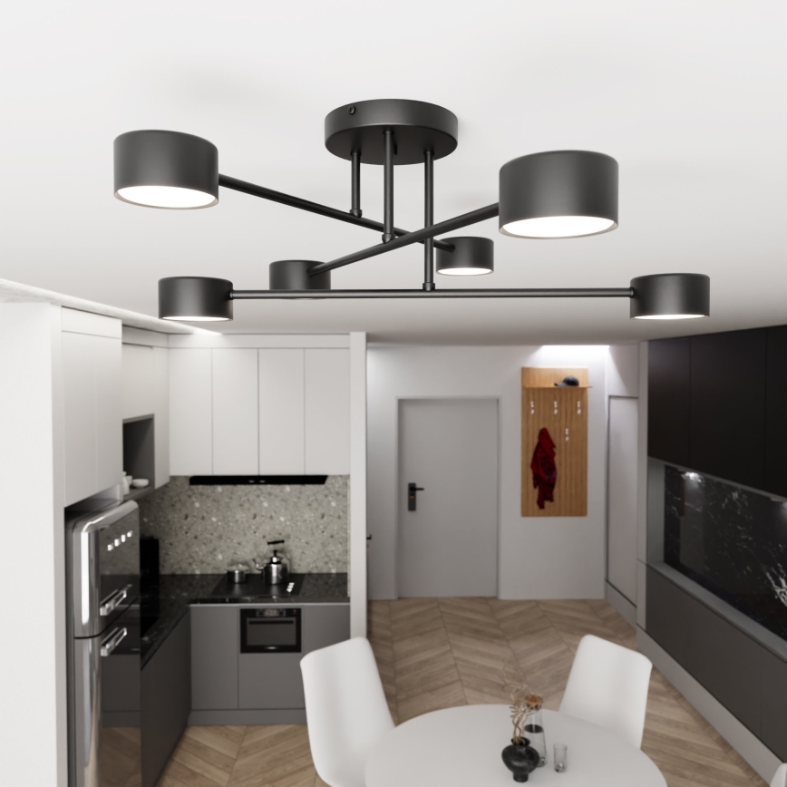 Nadgradni lestenec HALO 6xGX53/8W/230V črna
