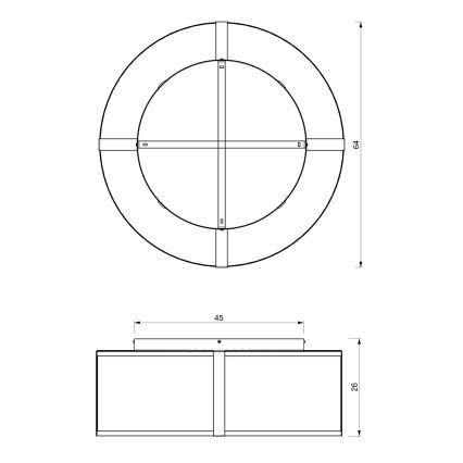 Nadgradni lestenec KAGA 5xE27/60W/230V črna/zlato