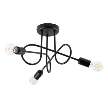 Nadgradni lestenec LOOP 3xE27/15W/230V črna