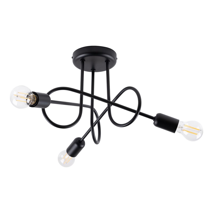 Nadgradni lestenec LOOP 3xE27/15W/230V črna