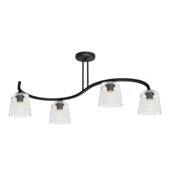 Nadgradni lestenec LUCEA 4xE27/15W/230V črna/prozorna