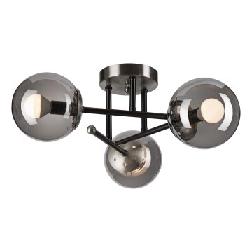 Nadgradni lestenec MALENA 3xE14/5W/230V črna/dimna