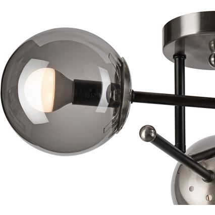 Nadgradni lestenec MALENA 3xE14/5W/230V črna/dimna