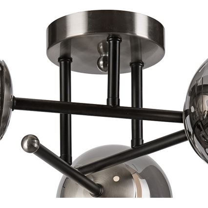 Nadgradni lestenec MALENA 3xE14/5W/230V črna/dimna