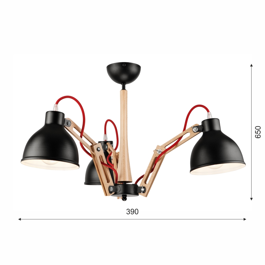 Nadgradni lestenec MARCELLO 3xE27/60W/230V - FSC certifikat