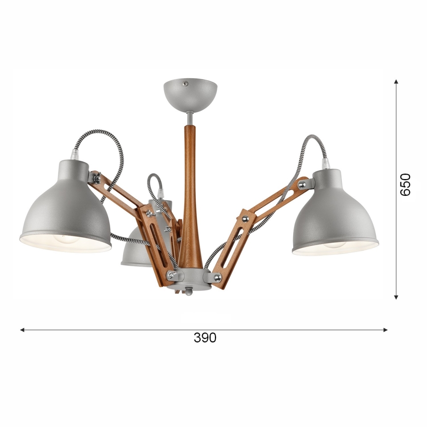 Nadgradni lestenec MARCELLO 3xE27/60W/230V bukev - FSC certifikat