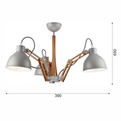 Nadgradni lestenec MARCELLO 3xE27/60W/230V bukev