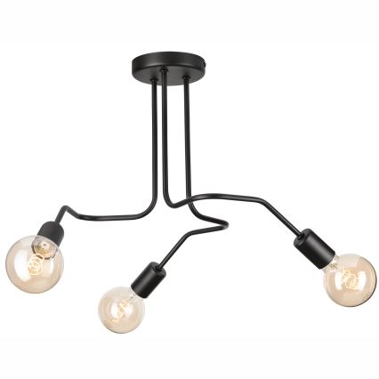 Nadgradni lestenec MATYLDA 3xE27/60W/230V črna