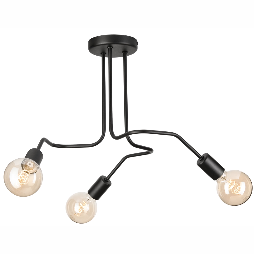 Nadgradni lestenec MATYLDA 3xE27/60W/230V črna