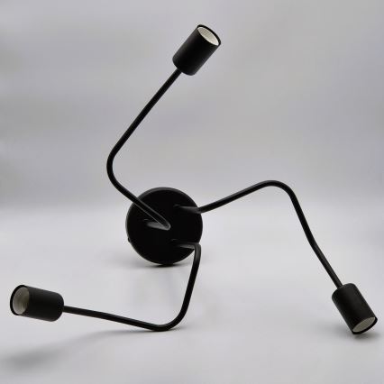 Nadgradni lestenec MATYLDA 3xE27/60W/230V črna