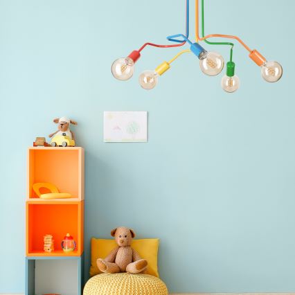 Nadgradni lestenec MATYLDA 5xE27/60W/230V barven