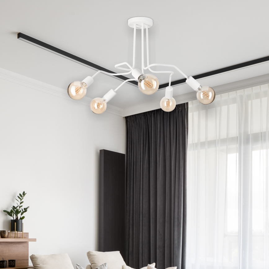 Nadgradni lestenec MATYLDA 5xE27/60W/230V bela