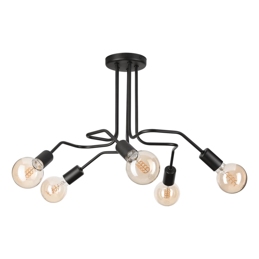 Nadgradni lestenec MATYLDA 5xE27/60W/230V črna
